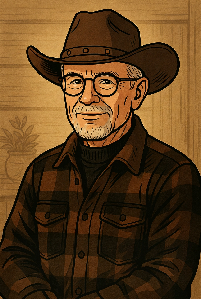 Illustrated portrait of Mr. McArthur, village elder and mentor